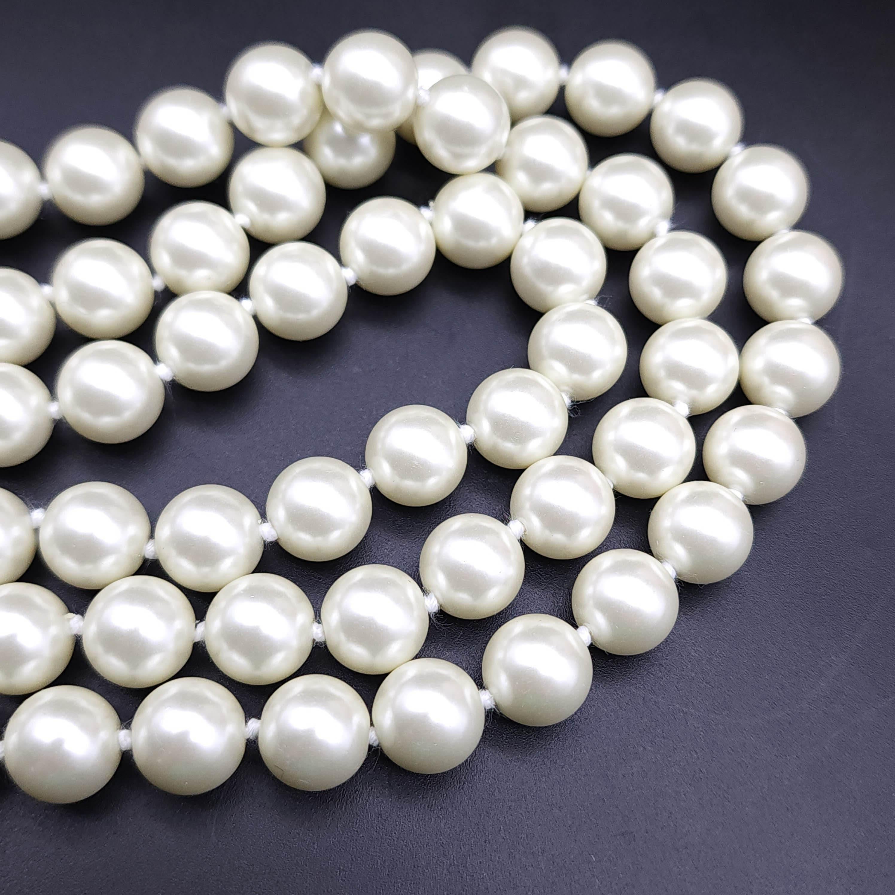 multi strand long pearl necklace