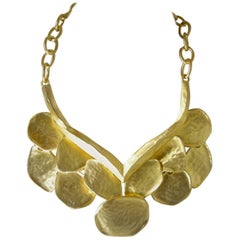 Kenneth Jay Lane Prototype Golden Wing Bib Necklace