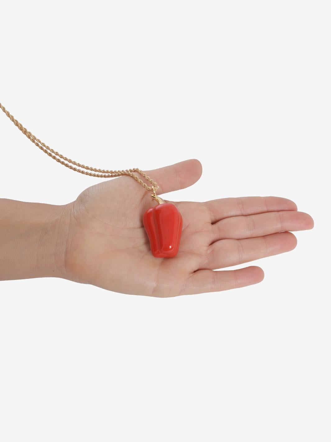 Kenneth Jay Lane Red Bell Pepper Necklace In Excellent Condition For Sale In Milano, IT