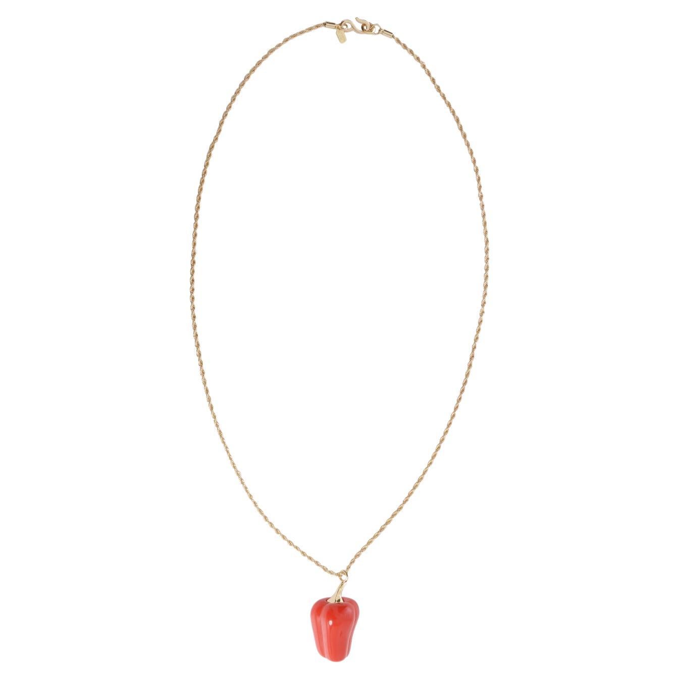 Kenneth Jay Lane Red Bell Pepper Necklace For Sale