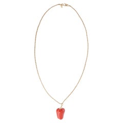Retro Kenneth Jay Lane Red Bell Pepper Necklace