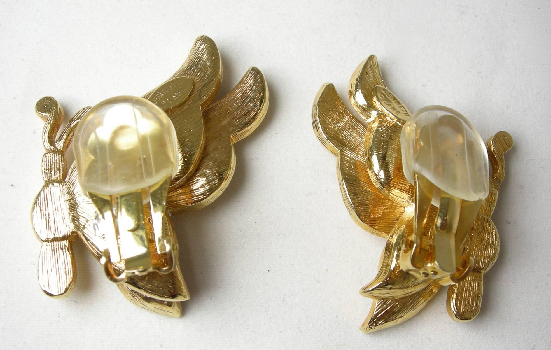 Kenneth Jay Lane Rhinestone Butterfly Earrings In Excellent Condition In New York, NY