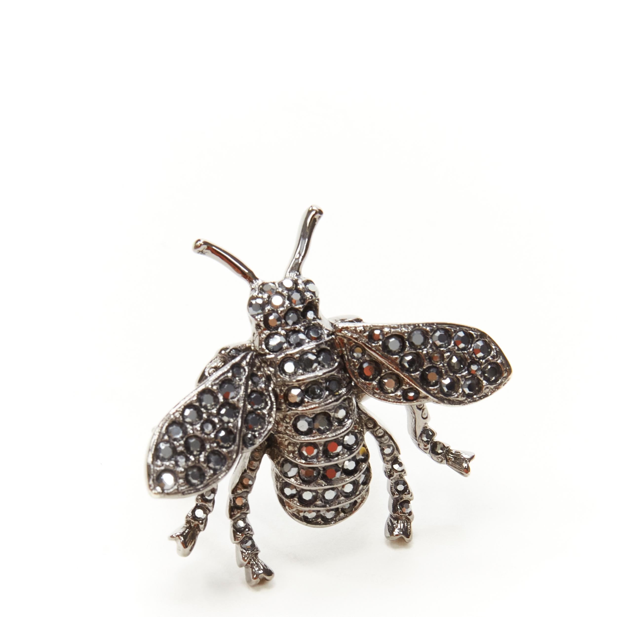 KENNETH JAY LANE silver crystal bee gold octopus statement ring X2 In Good Condition For Sale In Hong Kong, NT