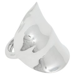 Kenneth Jay Lane Silver Polished Cocktail Statement Ring, KJL, Contemporary