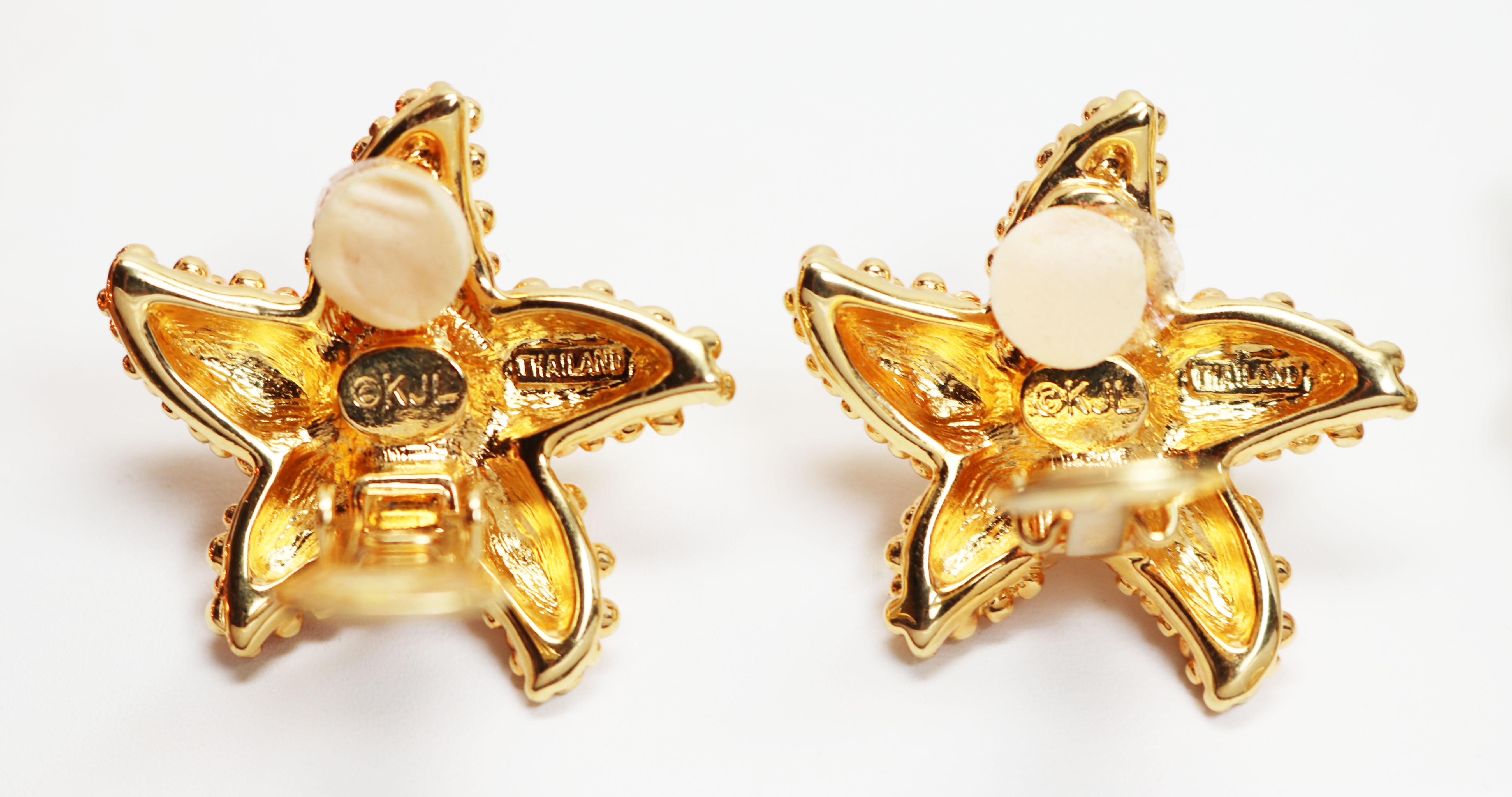 Kenneth Jay Lane Starfish Earrings In Good Condition For Sale In Mastic Beach, NY
