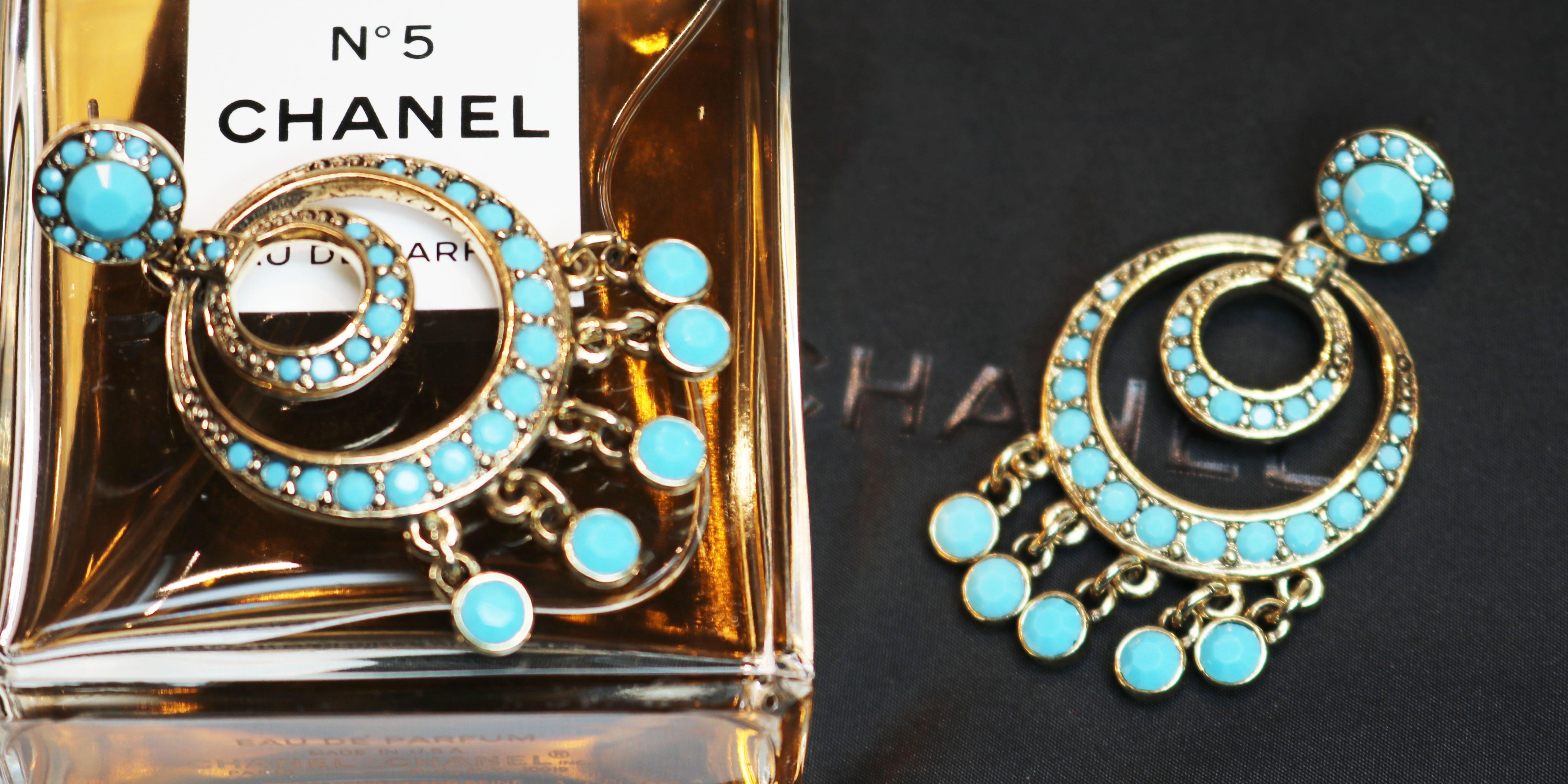 Women's or Men's Kenneth Jay Lane Turquoise Chandelier Earrings For Sale