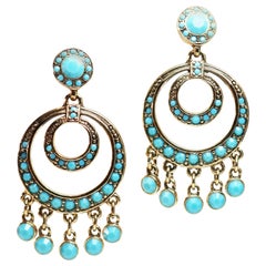 Kenneth Jay Lane Turquoise Chandelier Earrings