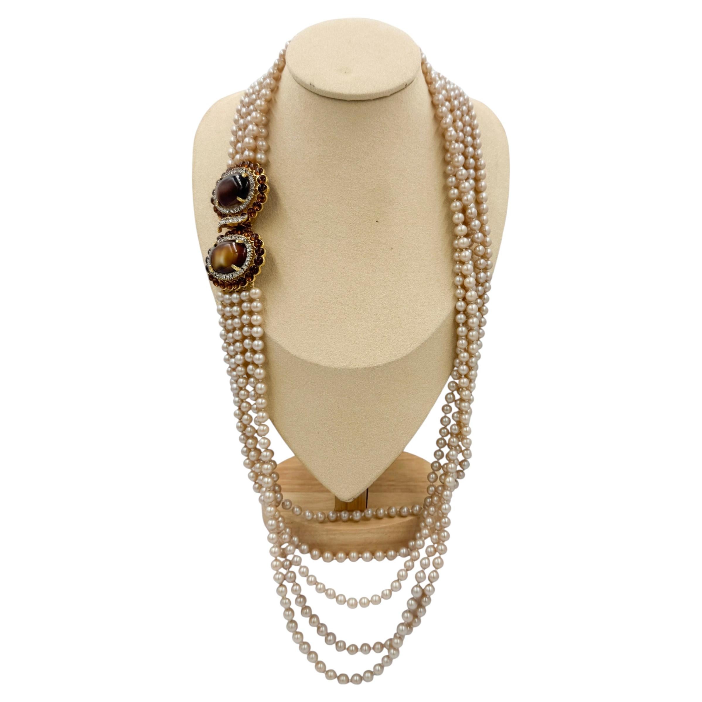 Pre-owned Kenneth Jay Lane Vintage Multi Strand Necklace, 1960's