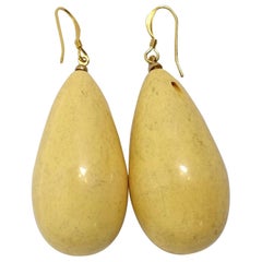 Kenneth Jay Lane Yellow Teardrop Pierced Earrings