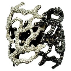 Kenneth Lane Bracelet en cristal gris foncé et transparent avec motif de branches de corail