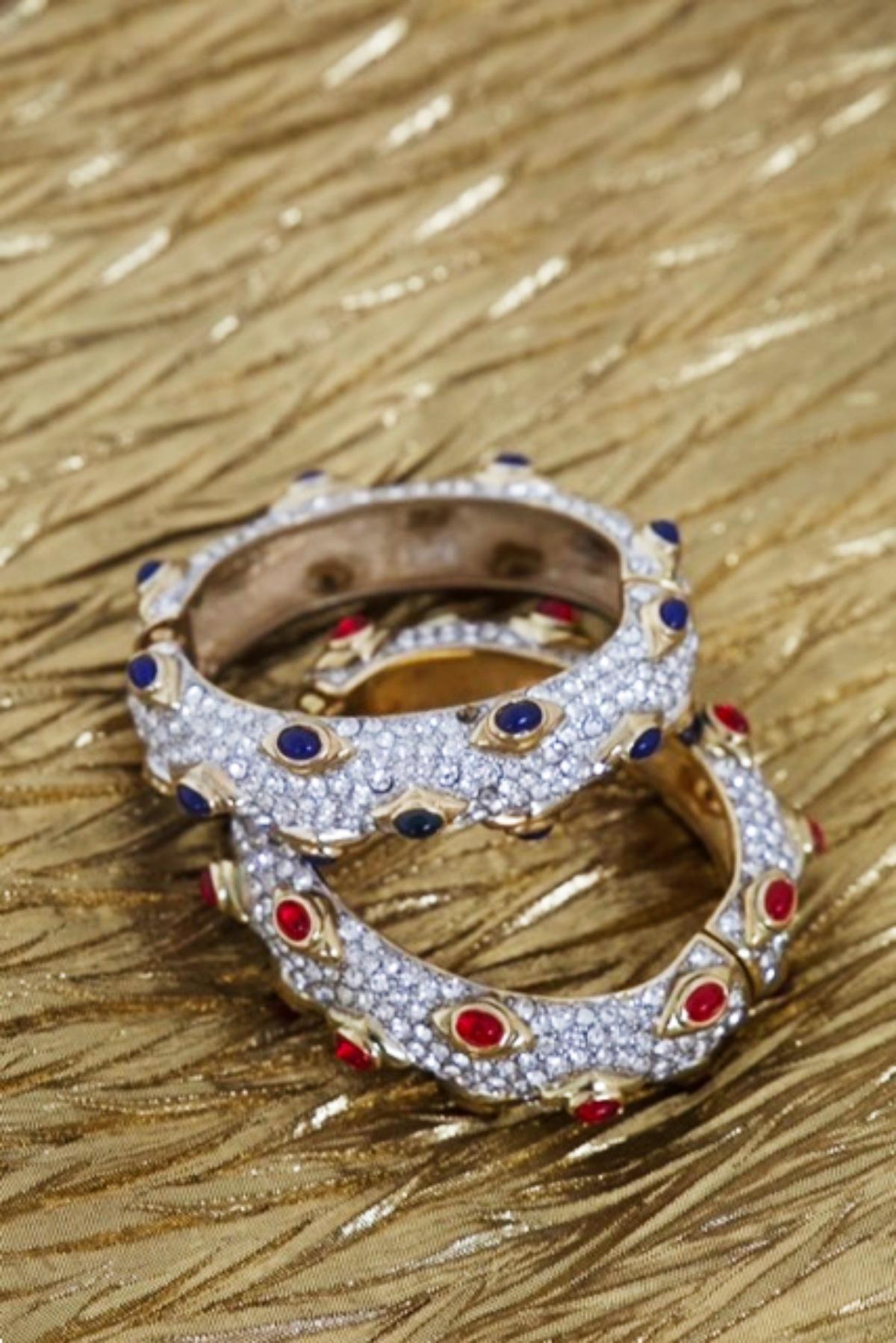 Kenneth Lane Gold Bracelet with Red Stones For Sale 14