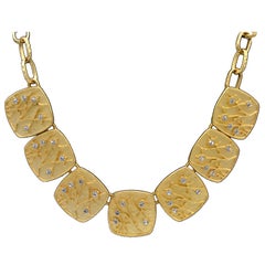 Kenneth Lane Gold Dipped Vintage Costume Necklace with Earrings