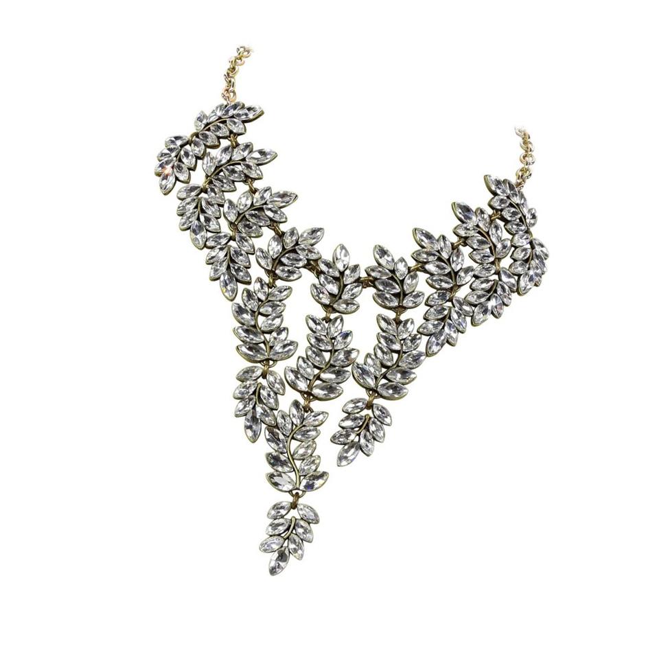 Marquise Cut Designer Kenneth Lane KJL Swarovski Sparkling Crystal Bib Necklace
