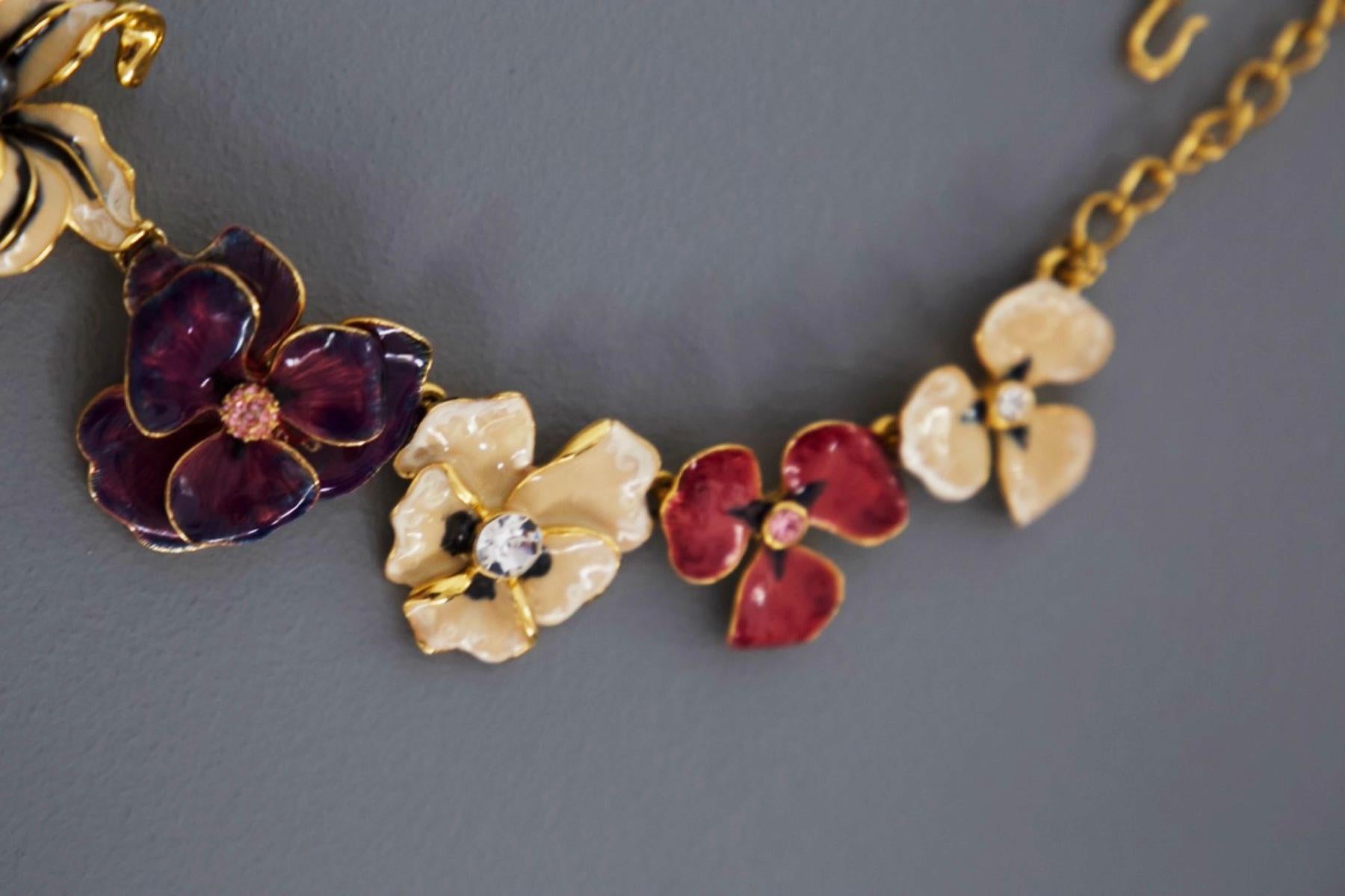 Kenneth Lane Vintage Flower Pendant Necklace For Sale 4