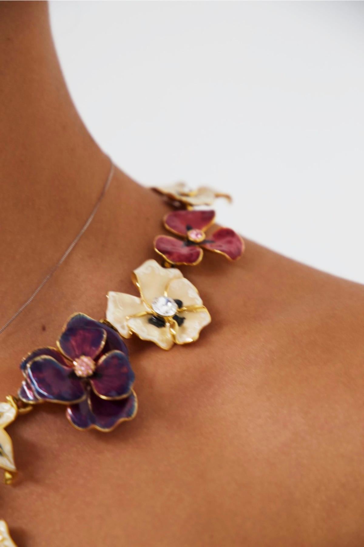 Kenneth Lane Collier pendentif à fleurs vintage Pour femmes en vente