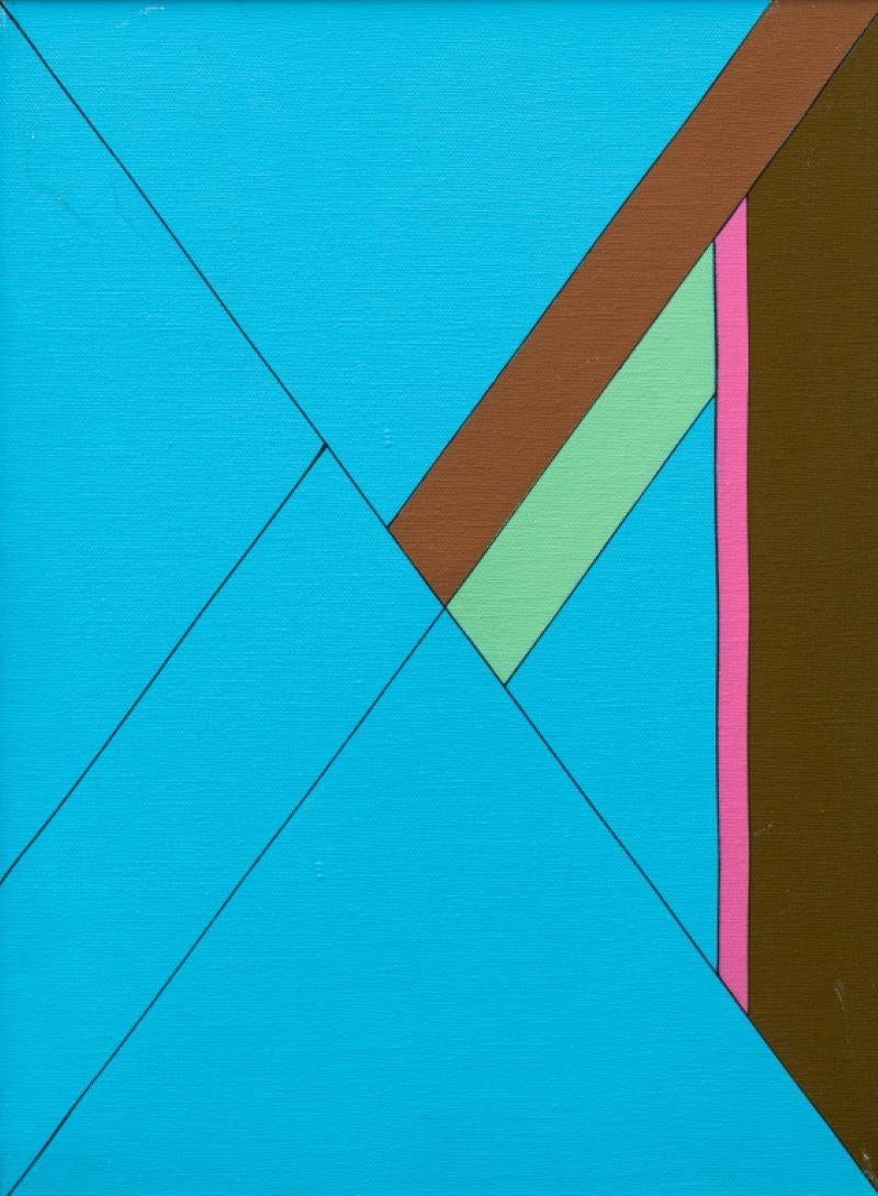 Kenneth Licht Geometrisches Acryl auf Leinwand im Angebot 1