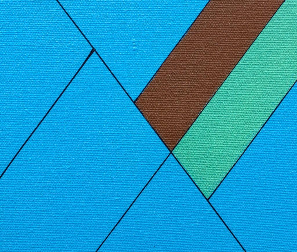 Kenneth Licht Geometrisches Acryl auf Leinwand im Angebot 2