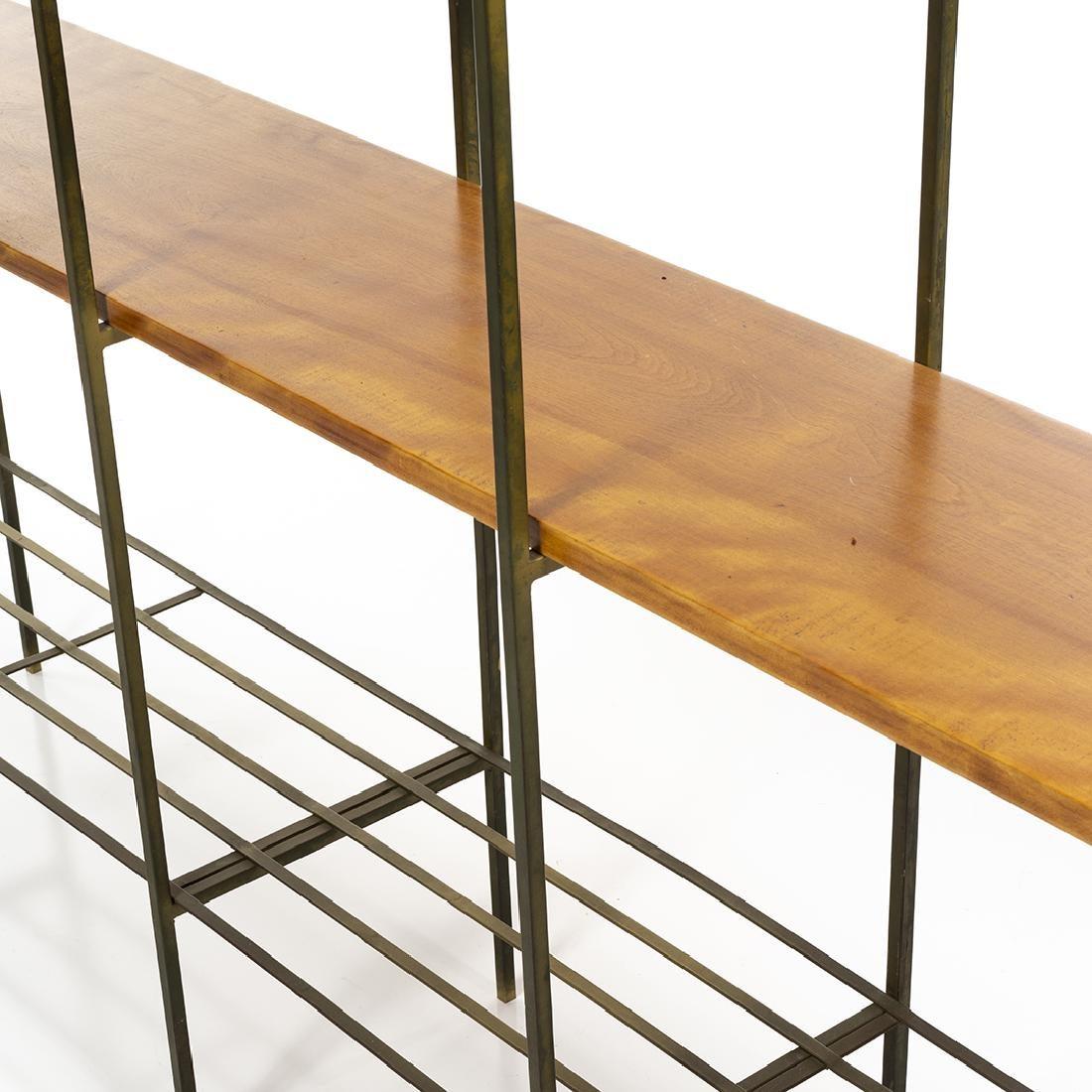 Kenneth Lind Mid-Century Wood & Metal Room Divider, circa 1950s In Fair Condition For Sale In New York, NY