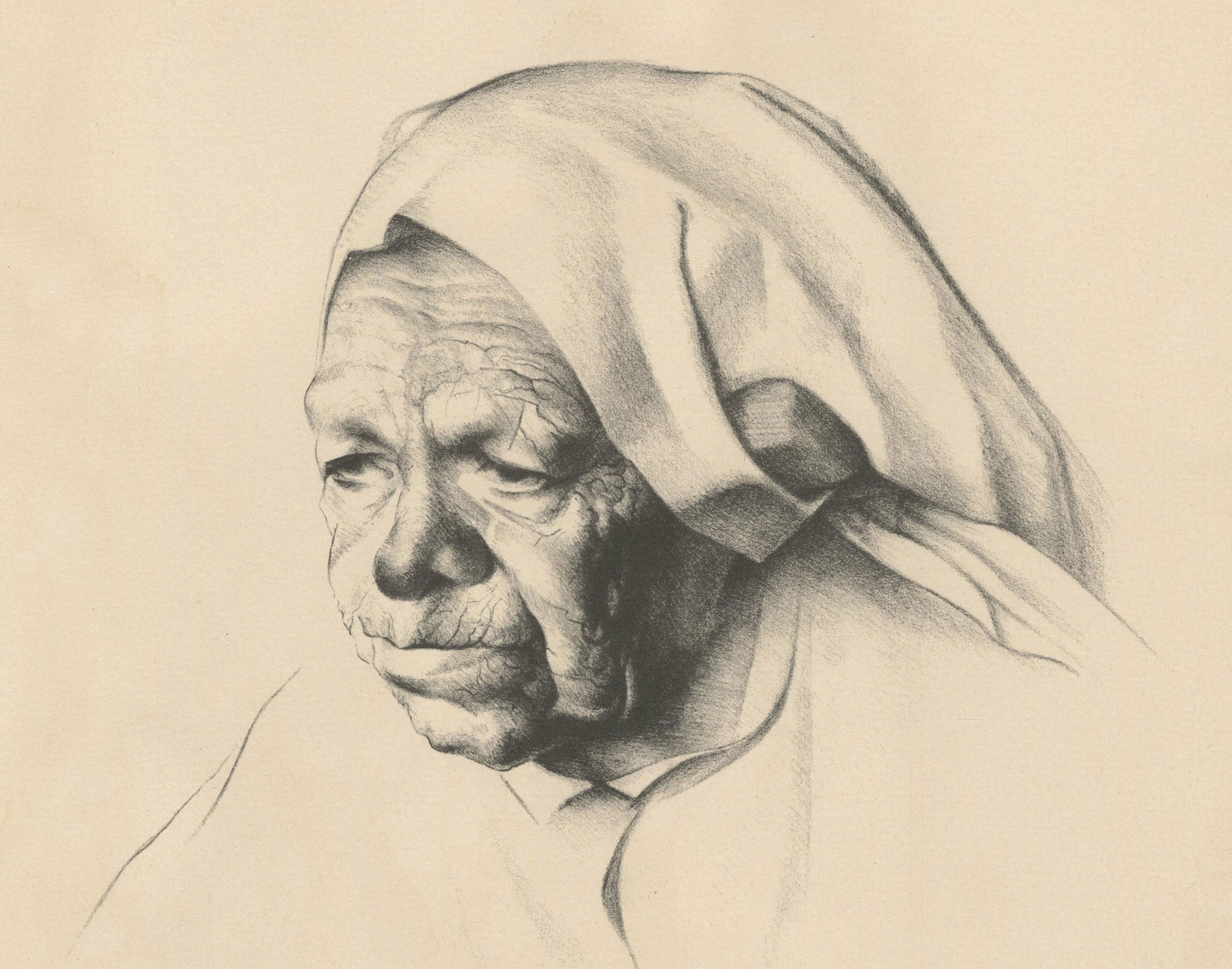 Dona Ascensione (Beige), Portrait Print, von Kenneth M. Adams
