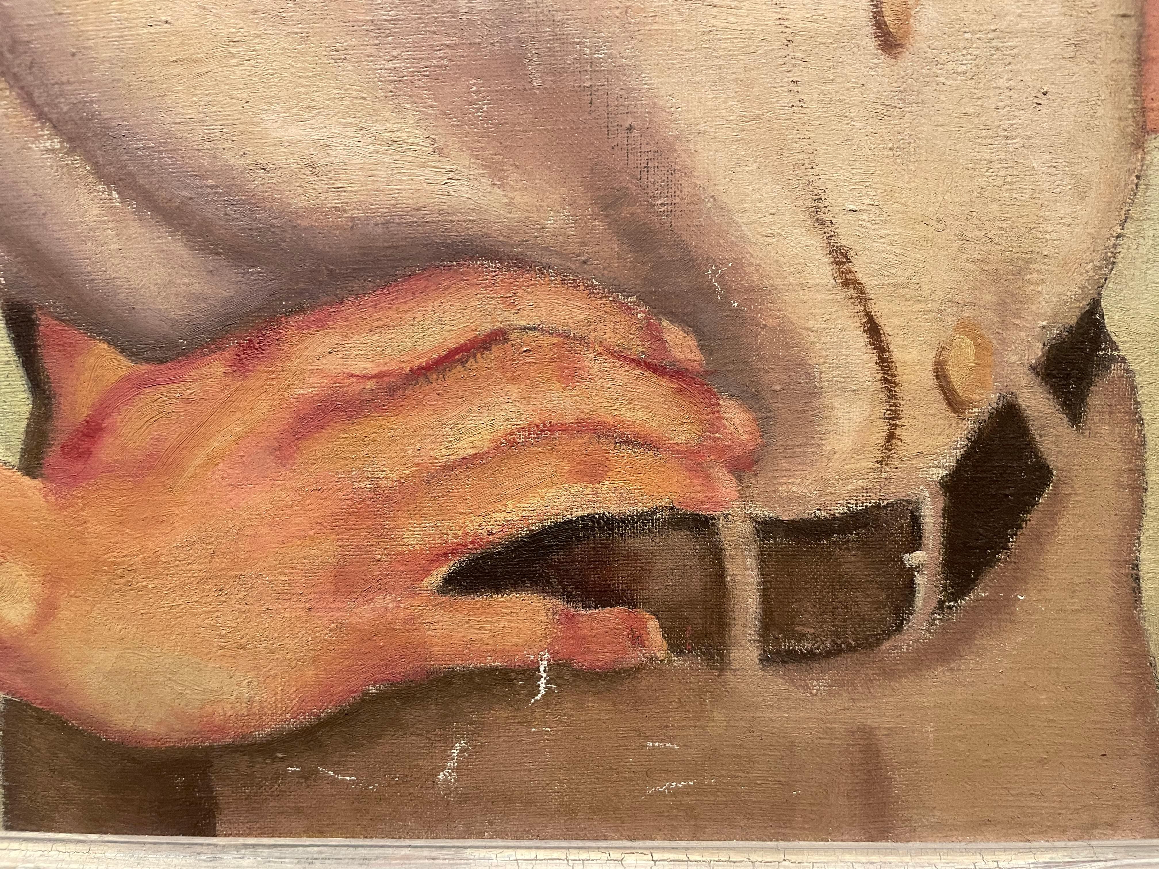 Self Portrait of the Artist, Early 20th Century Oil Painting, Cleveland Artist For Sale 8