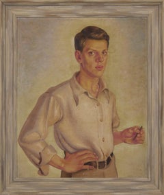 Self-Portrait de l'Artistics, début du 20ème siècle, peinture à l'huile, Cleveland Artist