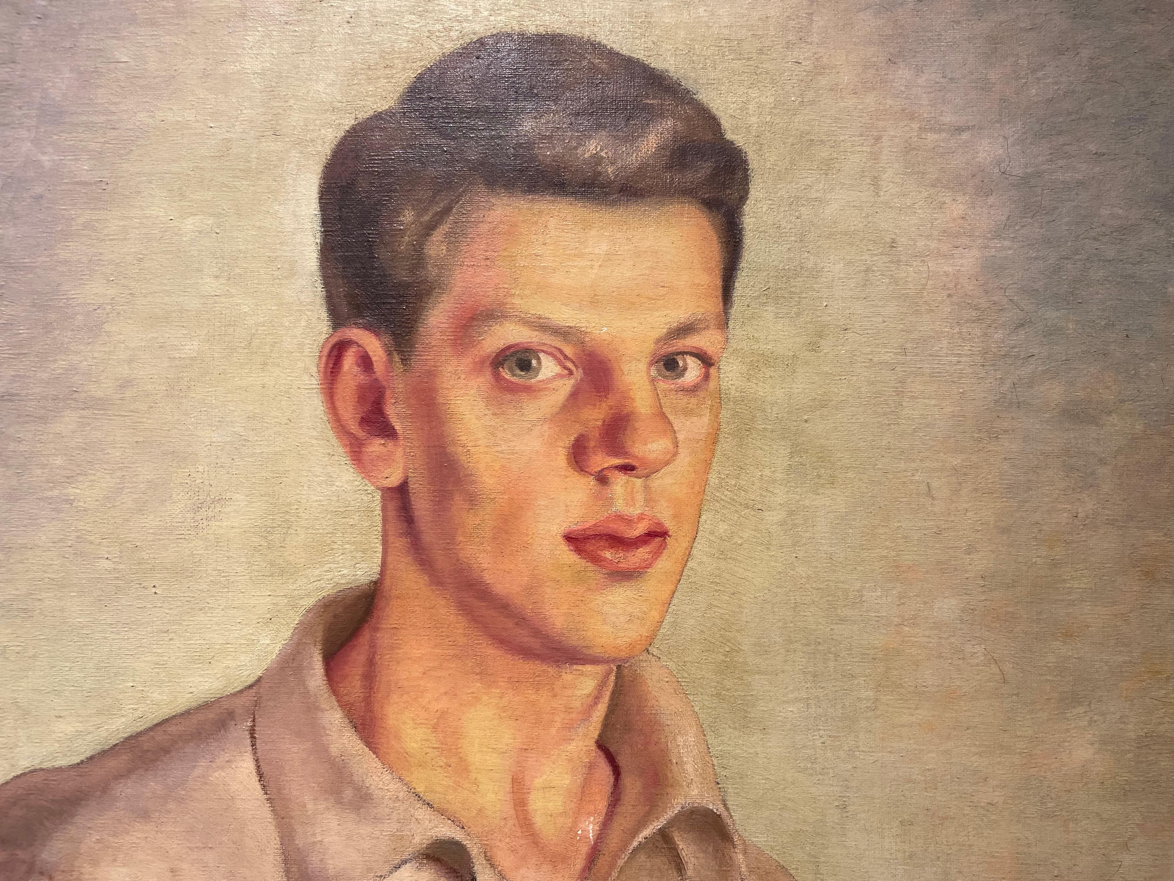 Self Portrait of the Artist, Early 20th Century Oil Painting, Cleveland Artist For Sale 5