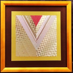 Kenneth Noland - Unique Chevron Collage, Signed ex-Honolulu Museum of Art Framed