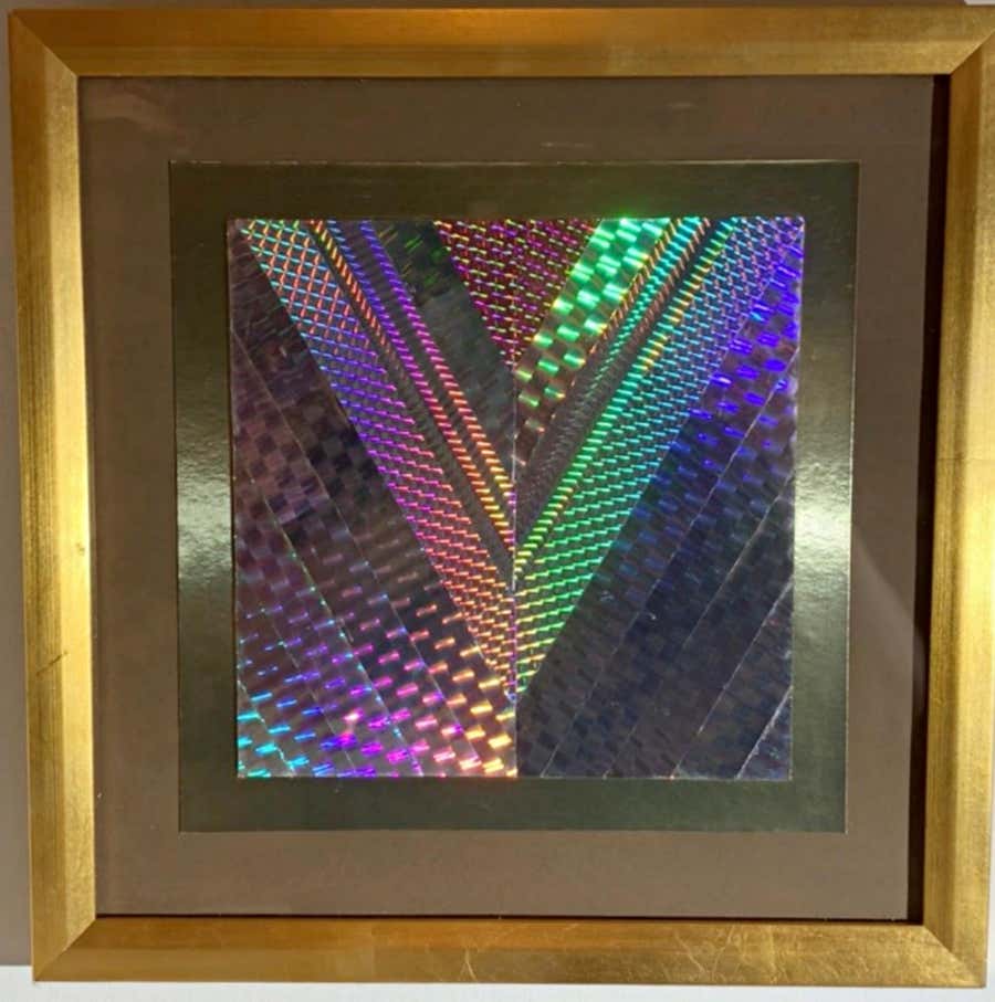 Kenneth Noland - Unique Chevron Collage, Signed ex-Honolulu Museum of Art Framed