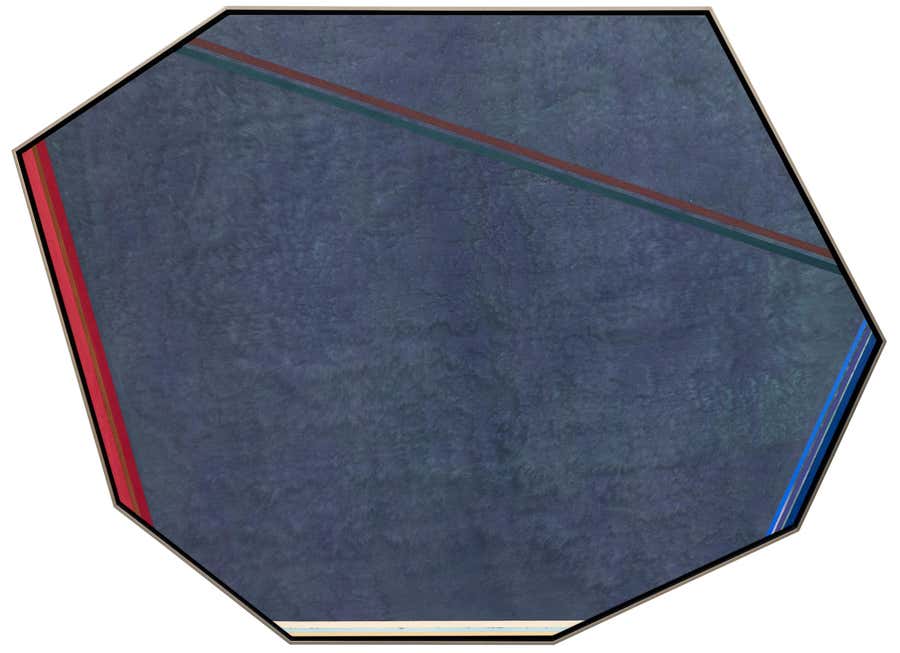Gray Reflection - Abstract Shaped Canvas Painting, 1978