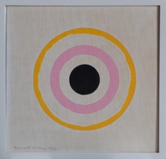 "Untitled" by Kenneth Noland, Acrylic and ink on linen book cover, 1977