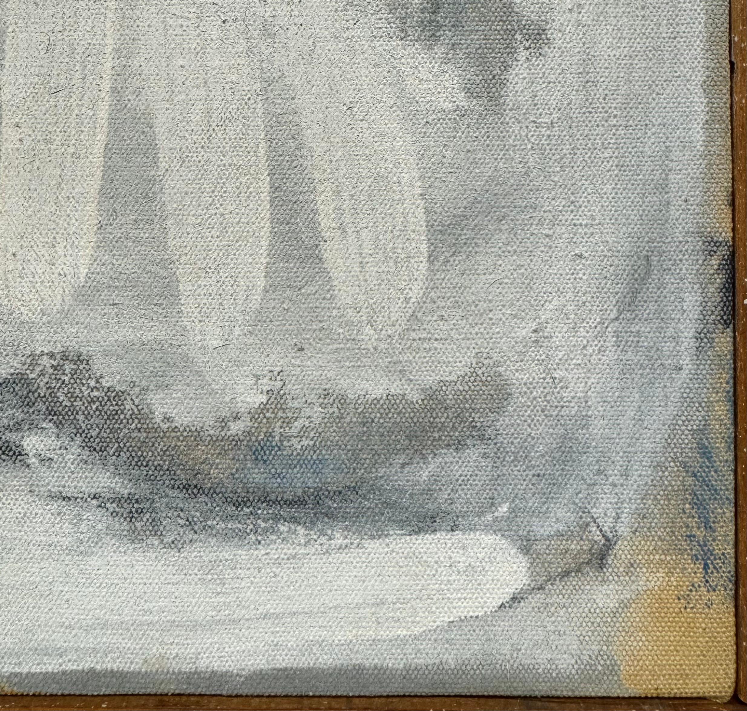 “Untitled, c. 1958” Abstract Expressionist Oil on Canvas, Signed, Original Frame For Sale 1