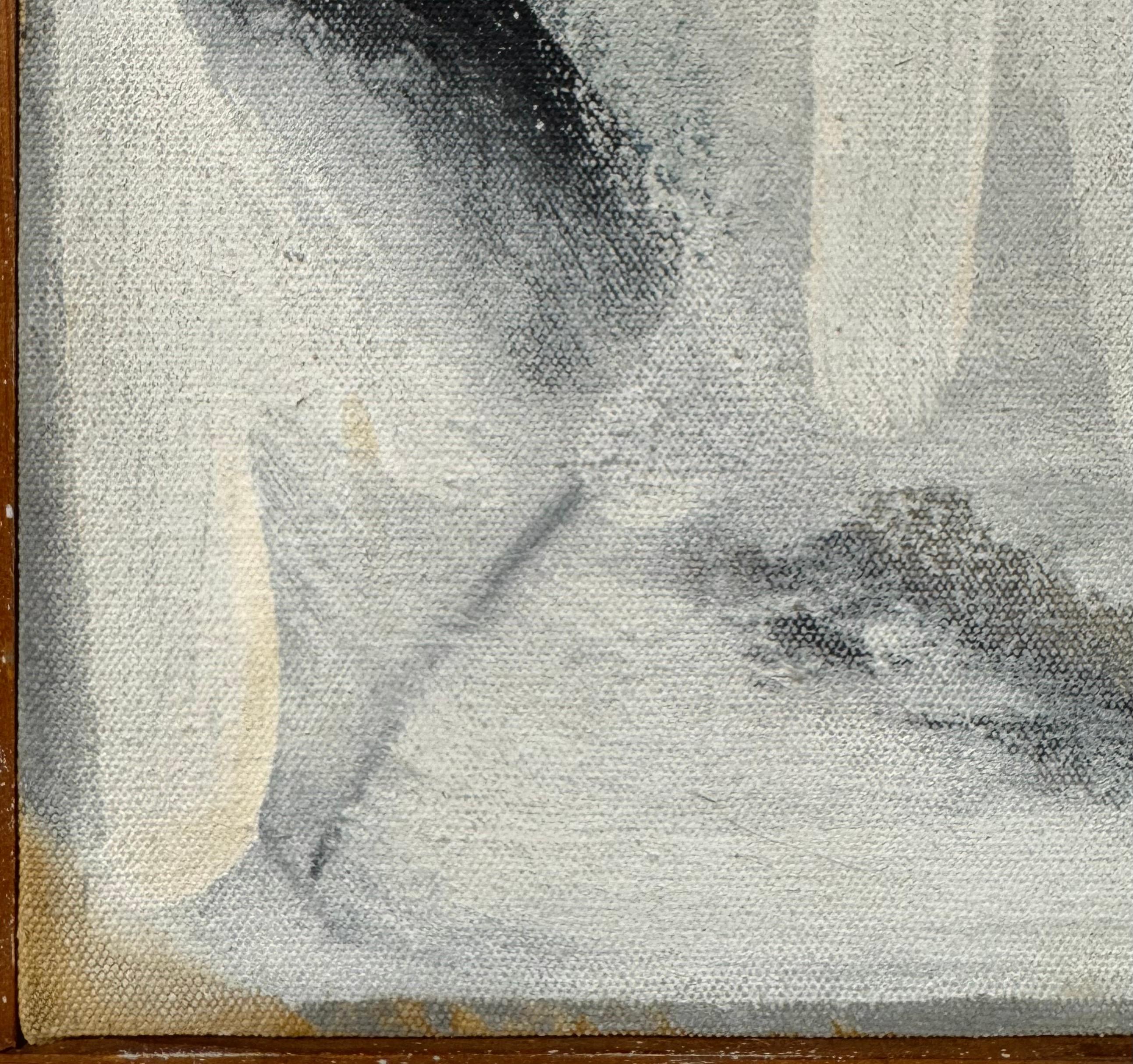 “Untitled, c. 1958” Abstract Expressionist Oil on Canvas, Signed, Original Frame For Sale 2