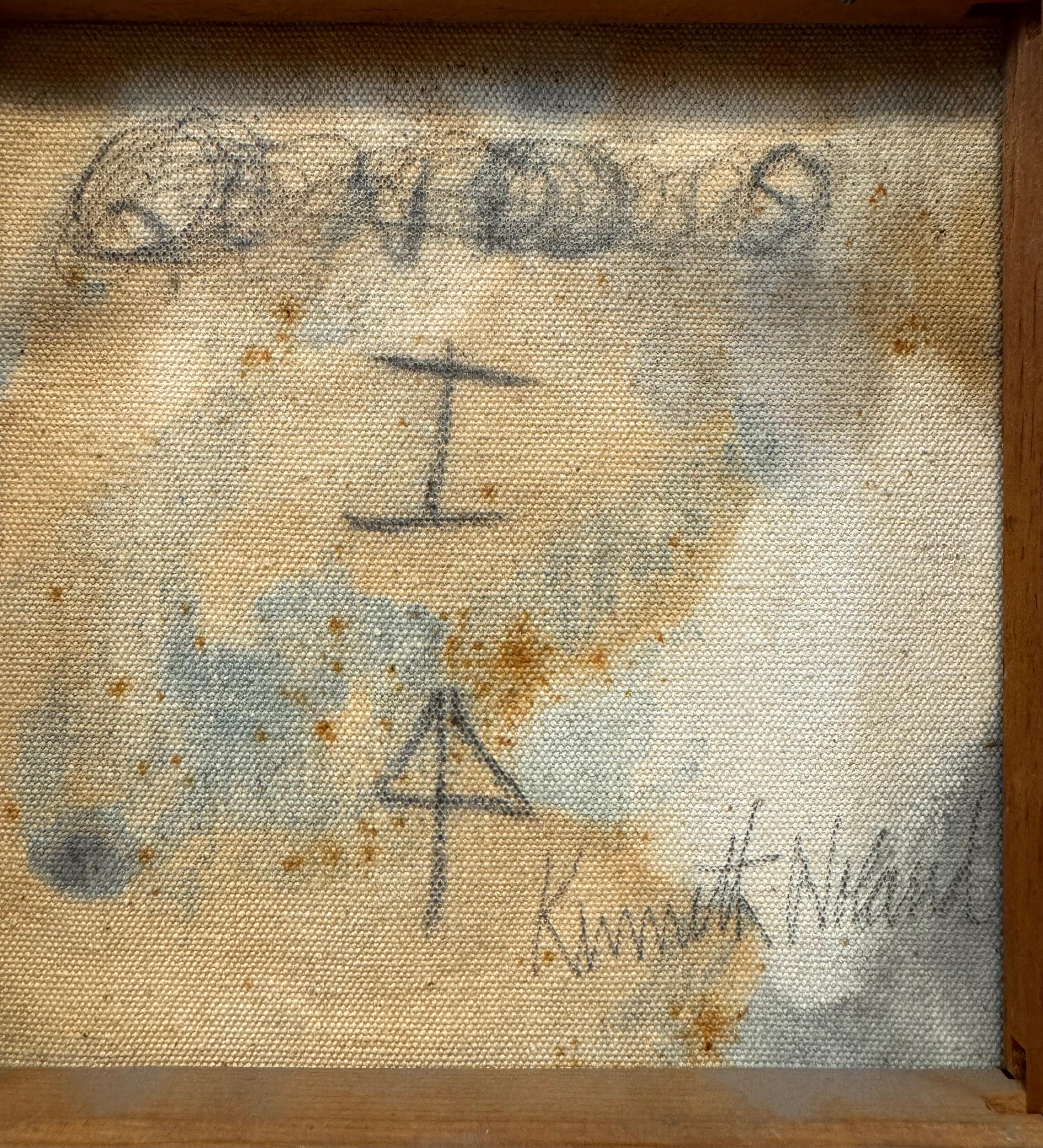 “Untitled, c. 1958” Abstract Expressionist Oil on Canvas, Signed, Original Frame For Sale 4