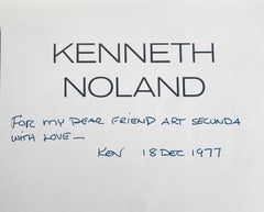 Book: KENNETH NOLAND (hand signed and warmly inscribed to artist Arthur Secunda)