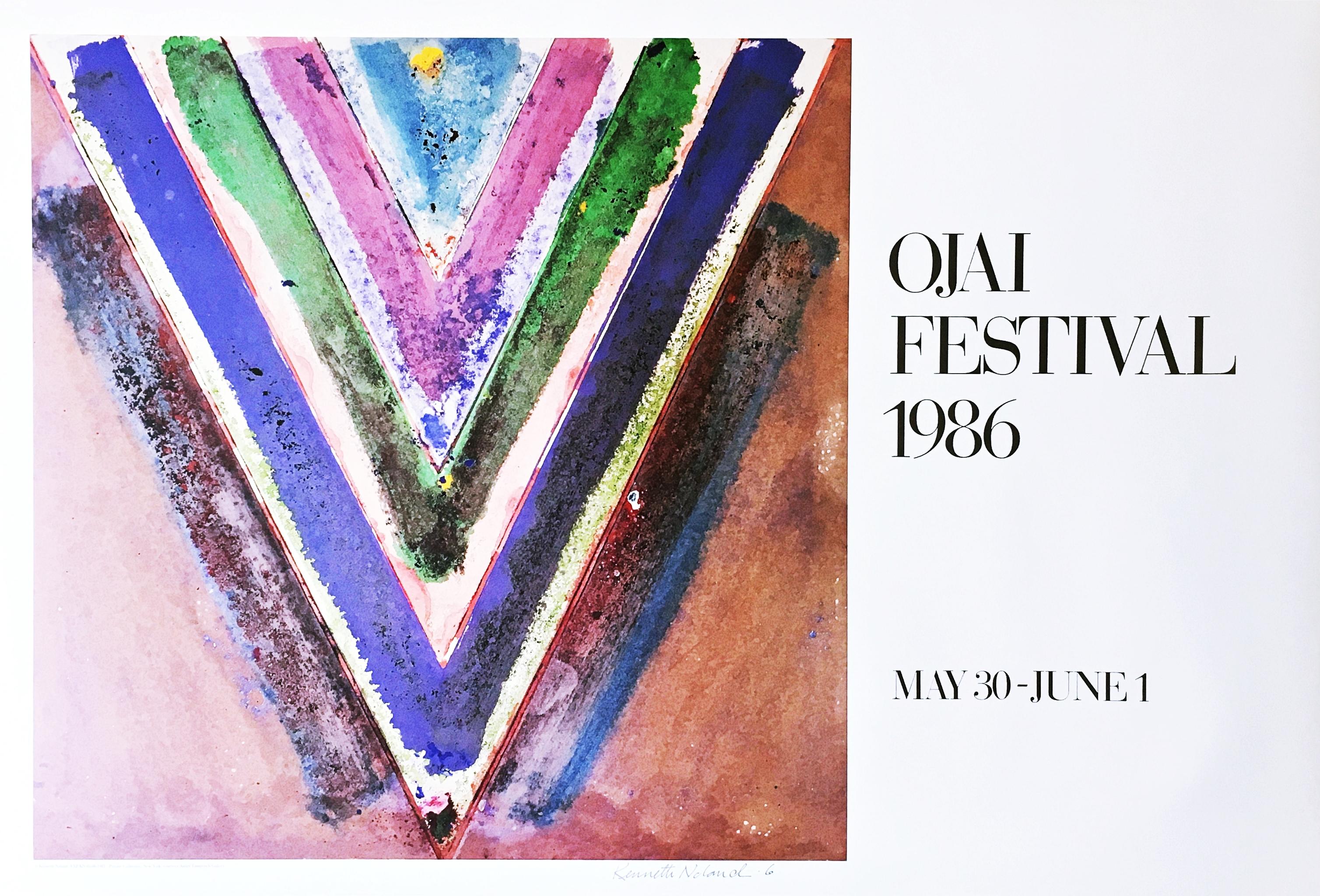 Campo de color abstracto Chevron Festival de Ojai litografía Deluxe Firmada 6/100 Enmarcada - Print de Kenneth Noland