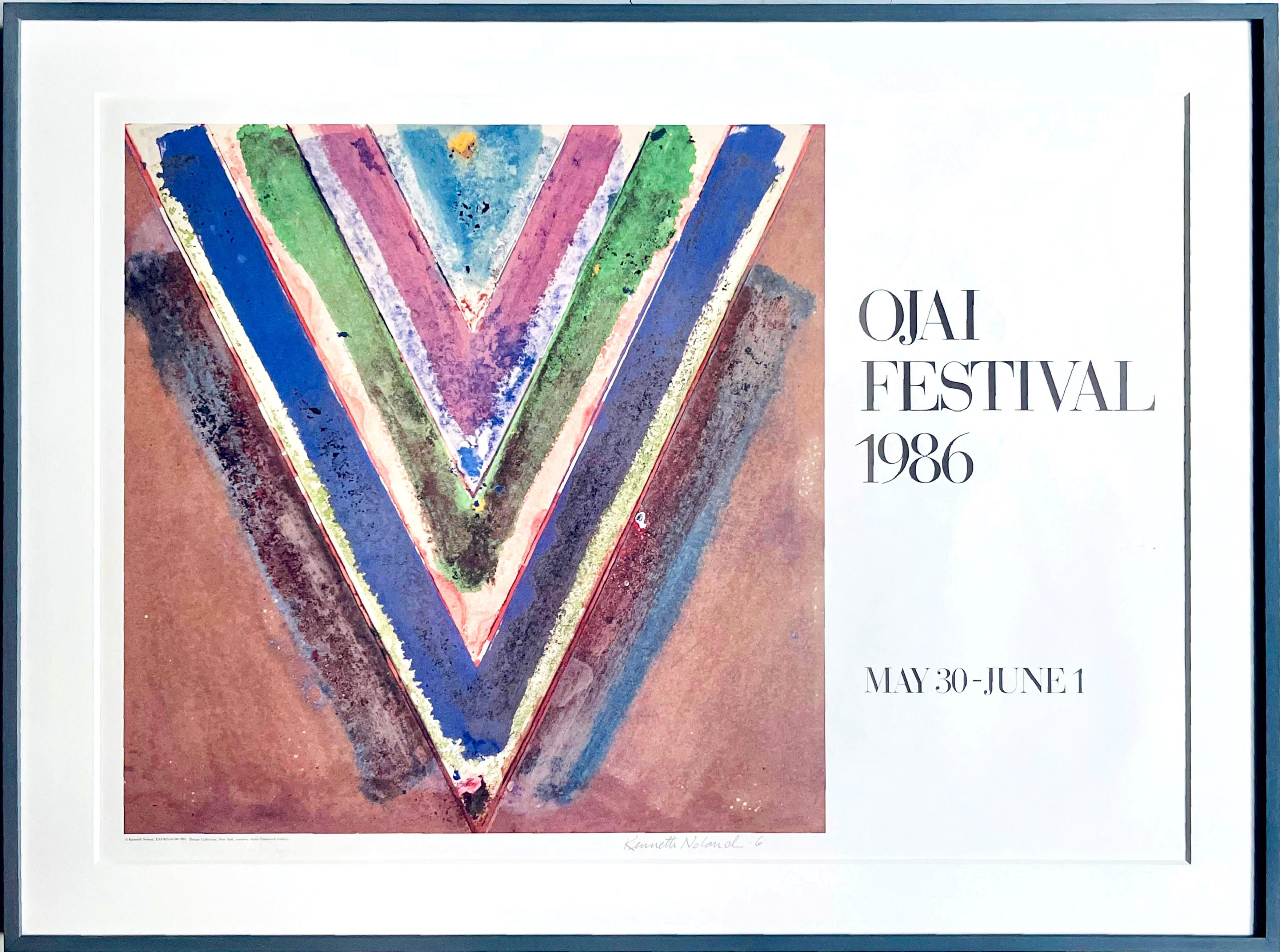 Color Field Abstract Chevron Ojai Festival litografia Deluxe firmata 6/100 incorniciata