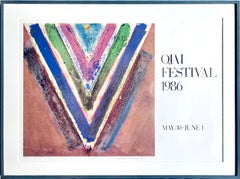 Color Field Abstract Chevron Ojai Festival lithograph Deluxe Signed 6/100 Framed