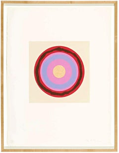 Color Field Target lithograph on hand made paper by Kenneth Noland signed Framed