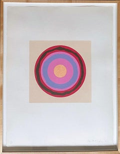 Color Field Target litografía sobre papel Hand Made de Kenneth Noland firmada Enmarcada