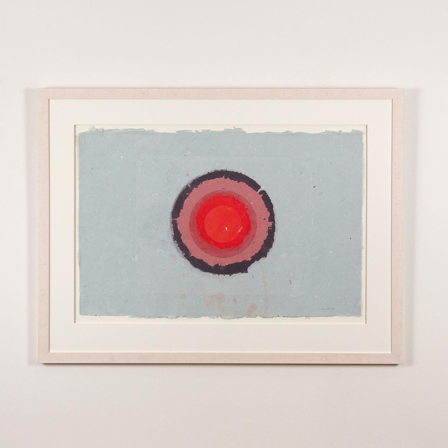 Abstract Print Kenneth Noland - Papers faits main - Circle II Série : II-34