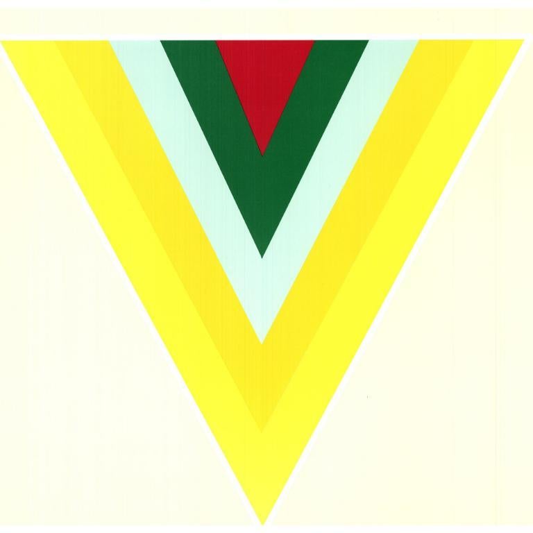 This exhibition poster was created by Kenneth Noland, one of the foremost figures in American Color Field painting, to commemorate the 50th Anniversary Celebration of Sarah Lawrence College. The event took place at the prestigious Lincoln Center