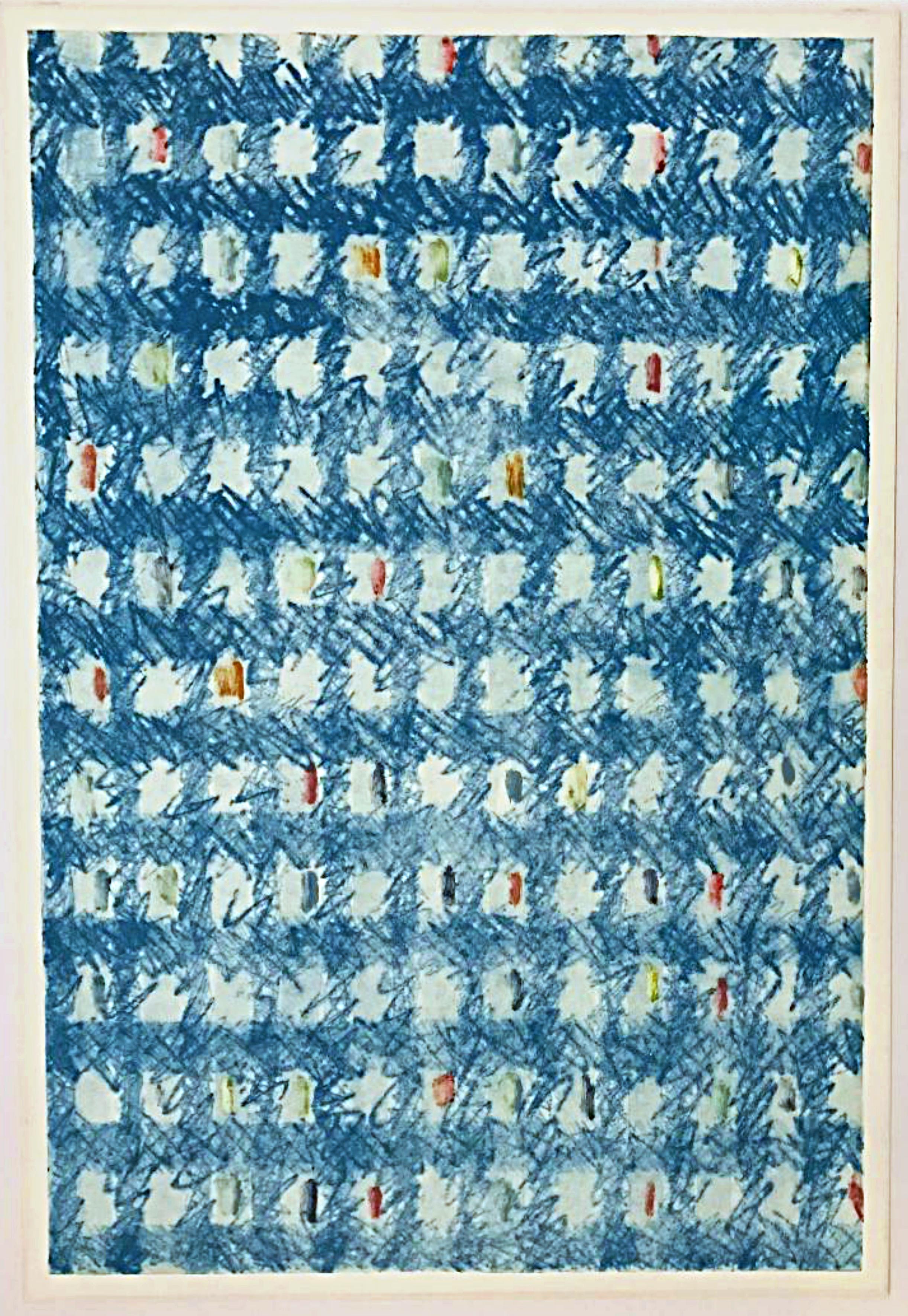 Monotypie mit Handmalerei, geometrische Kunst Famed Farbfeldmaler, signiert Gerahmt – Art von Kenneth Noland