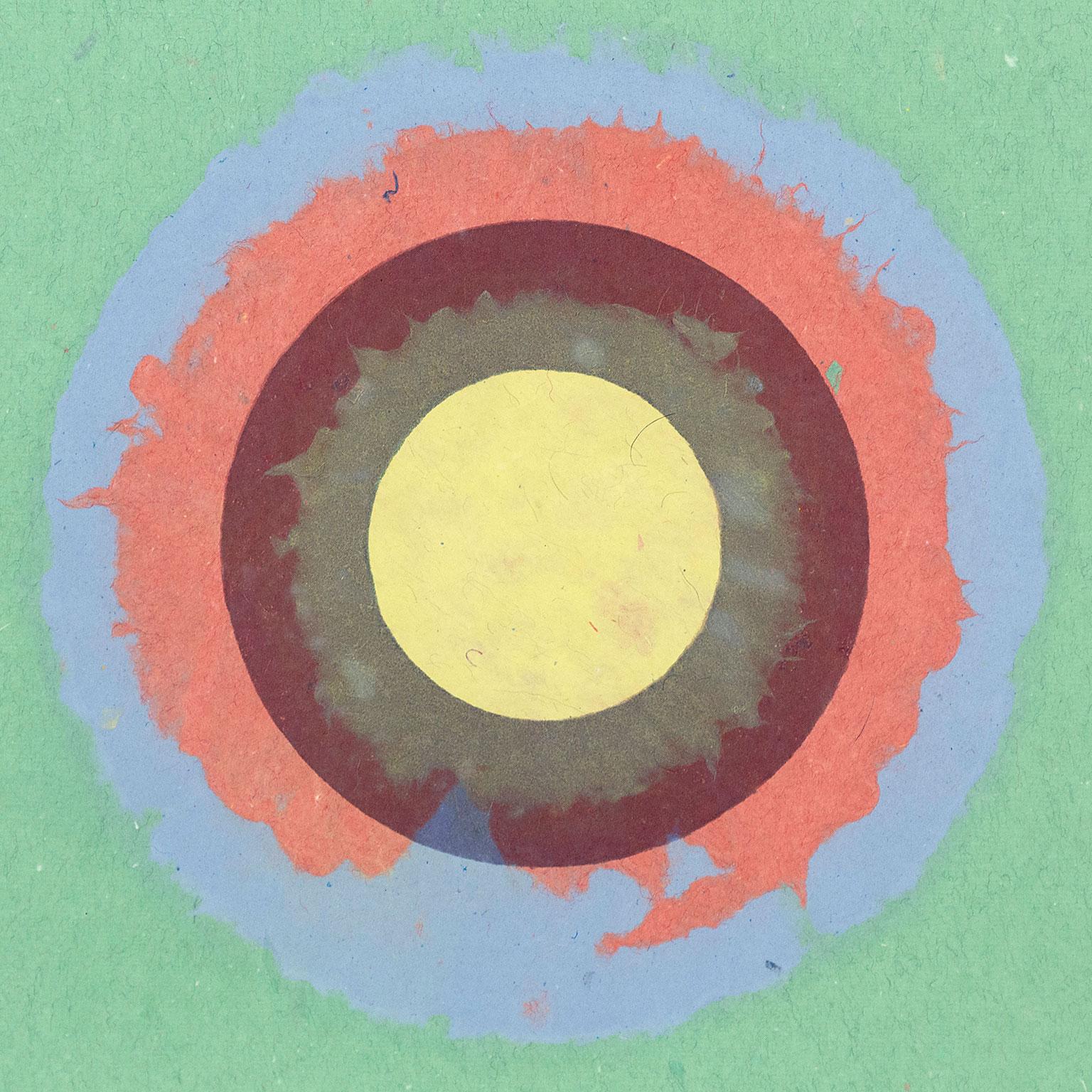Sea Foam Circle II - Gray Abstract Print by Kenneth Noland