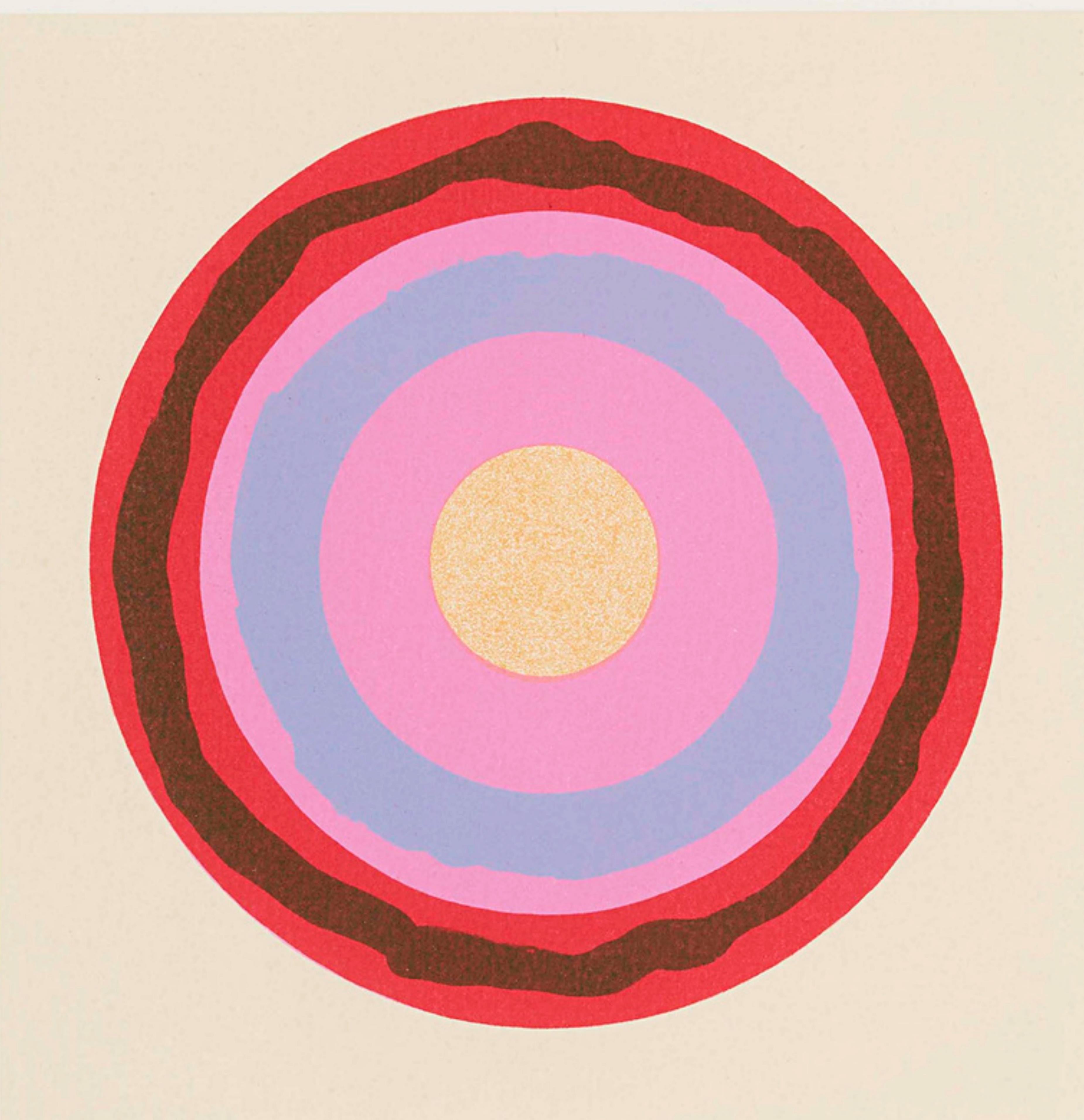 Kenneth Noland
Untitled Target, 2004
Lithograph on hand made paper with deckled edges
Signed and numbered from the limited edition of 75 on the lower front; bears the artist's blind stamp
Published by SOVA Food Pantry Charity, Los Angeles and