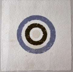 Kenneth Noland Target 1979 Signiertes einzigartiges handgefertigtes Papier mit farbigem Pulprahmen, gerahmt