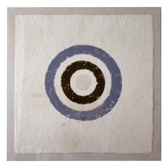 Kenneth Noland Target Paper unique fait main signé et encadré de couleurs Pulp Framed 1979
