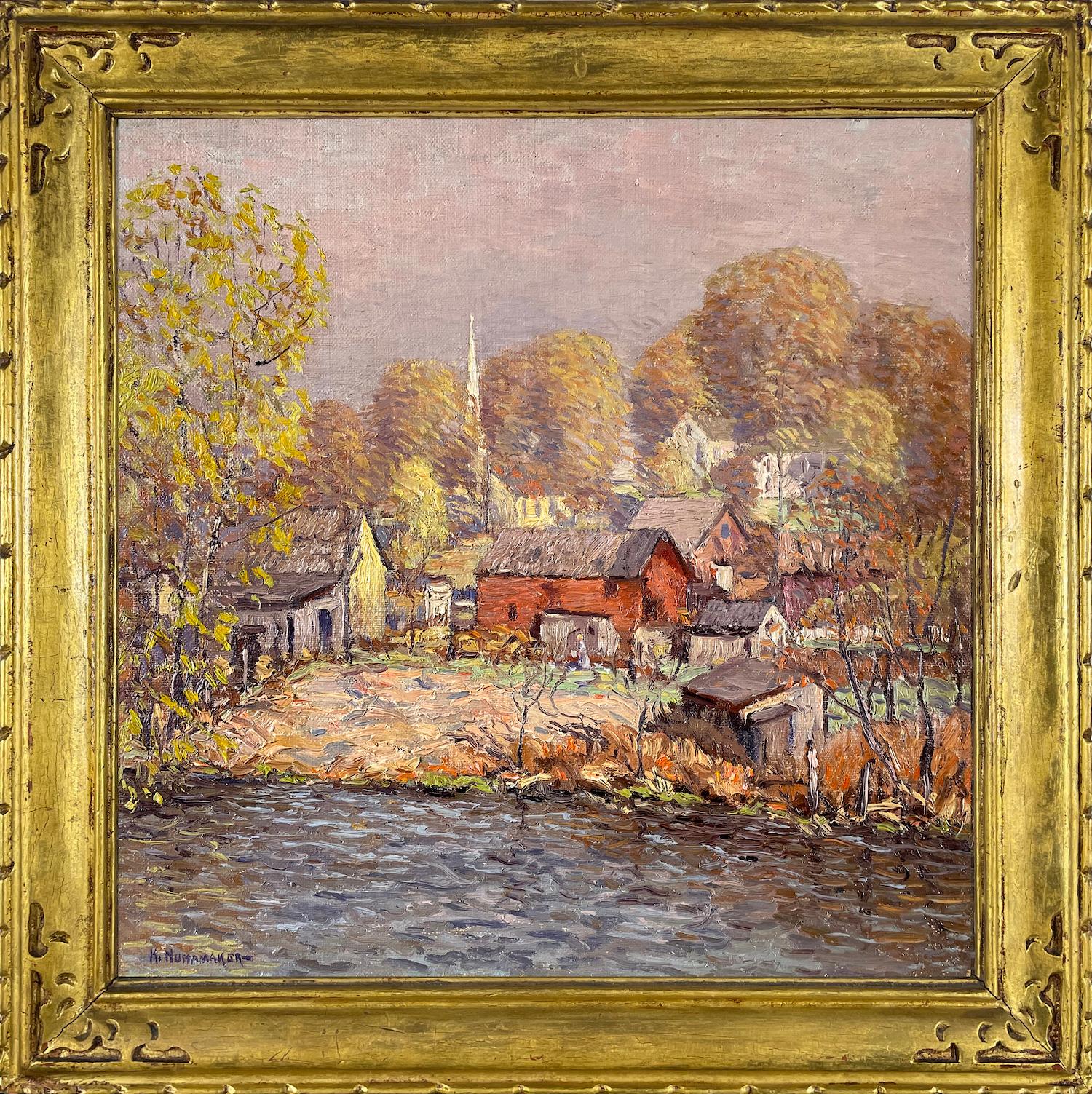 Vista iniziale di Stockton, New Jersey - Painting di Kenneth Nunamaker
