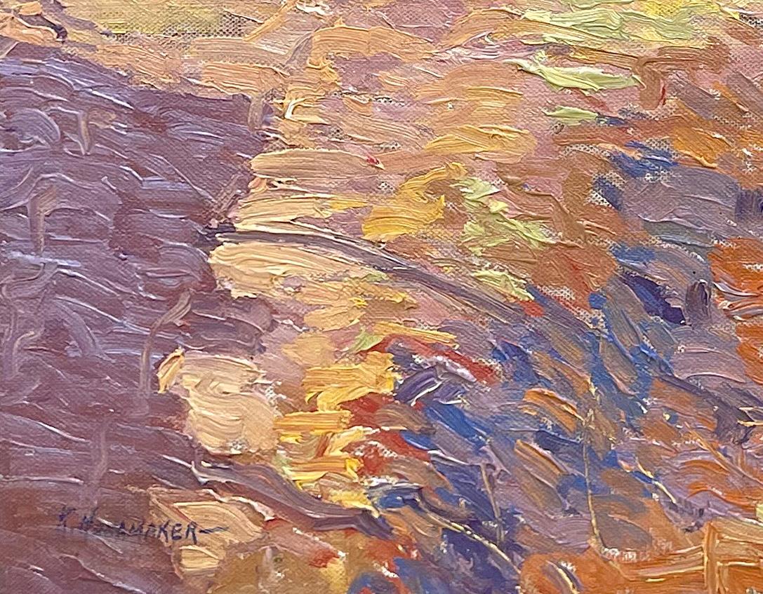 House in Center Bridge - American Impressionist Painting by Kenneth Nunamaker