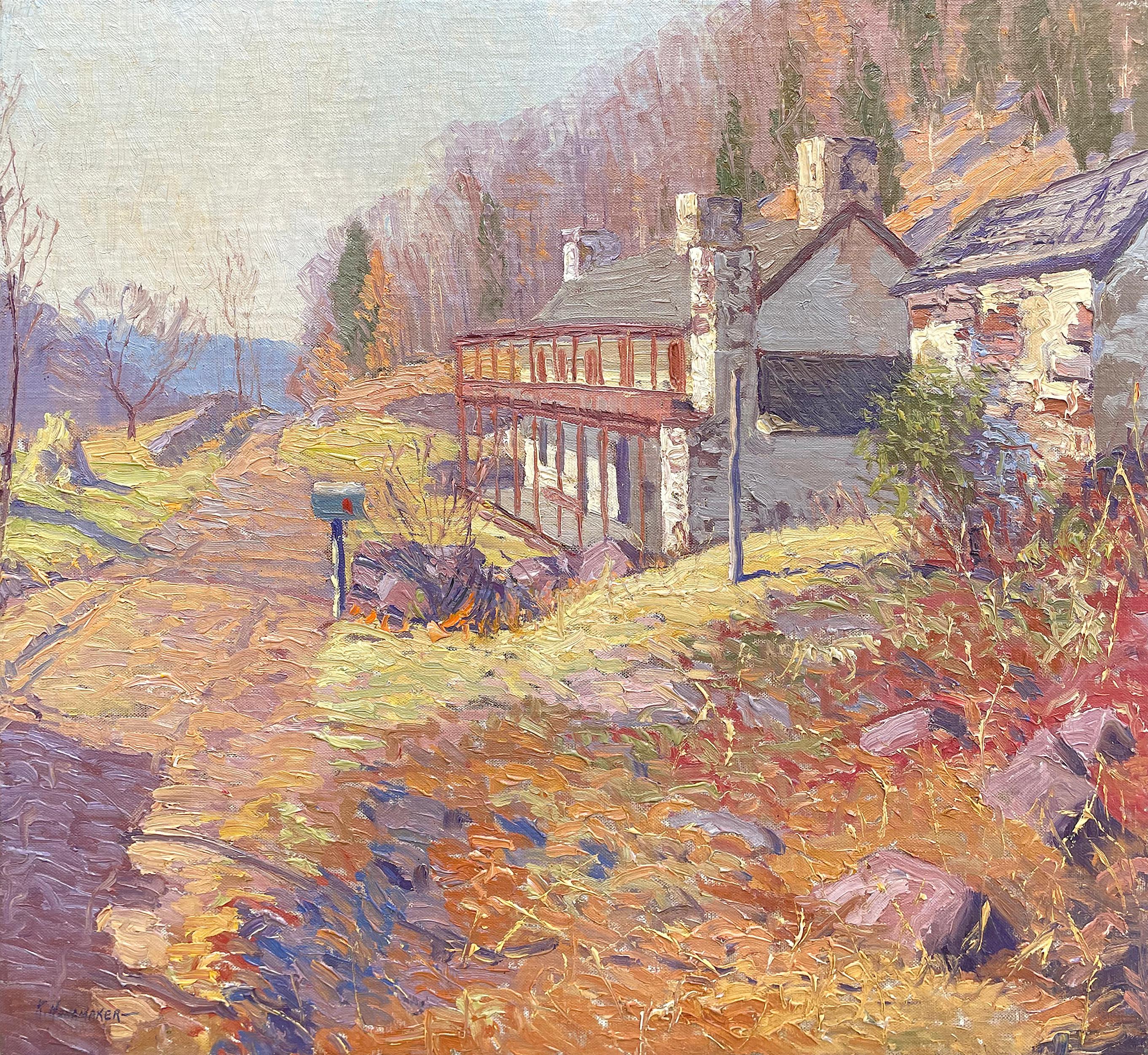 Kenneth Nunamaker Landscape Painting - House in Center Bridge