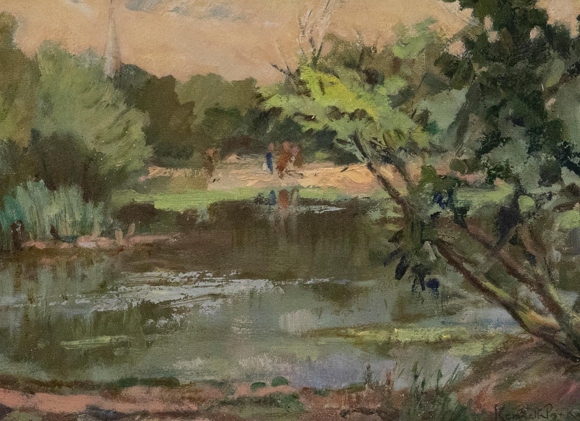 Kenneth Parker - Olio del XX secolo incorniciato, Rush Pond, Chislehurst 1
